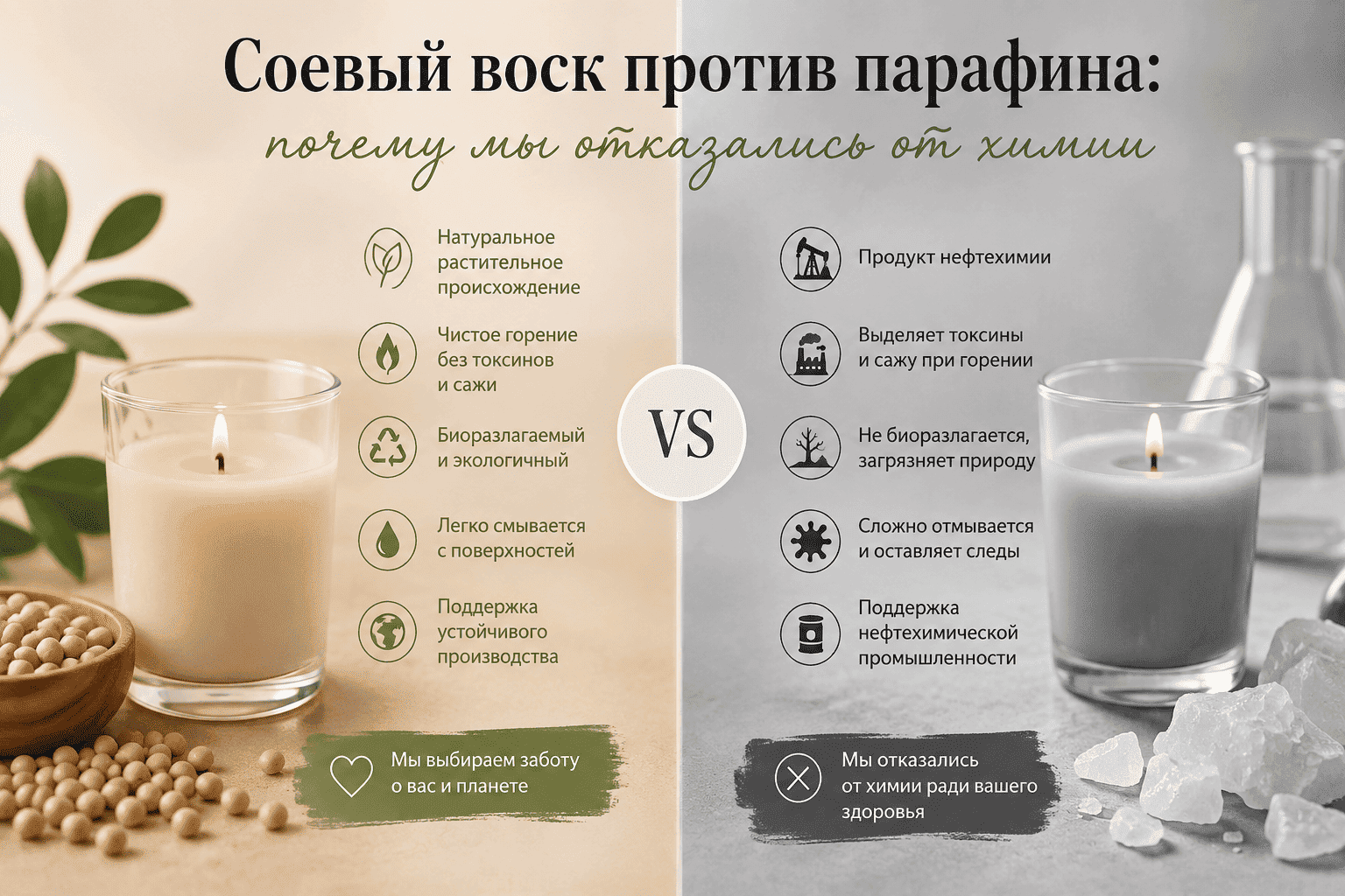 Соевый воск и парафин